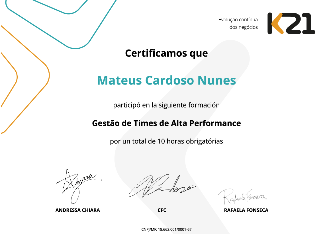 Certificado K21